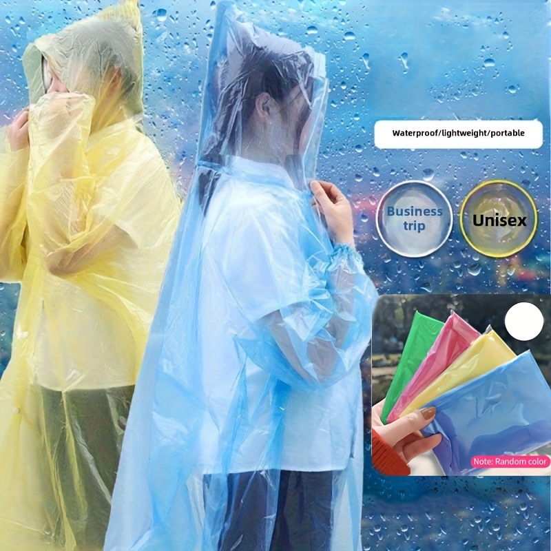 Emergency Poncho Rain - 5/10 قطع معطف مطر للاستخدام مرة