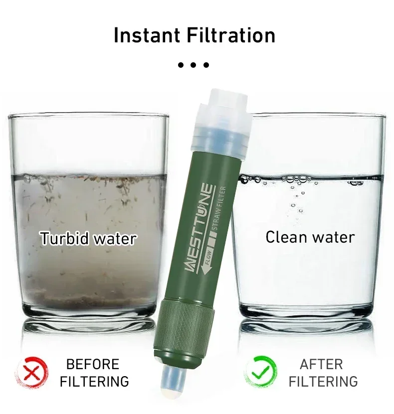 Water Purification Straw - Westtune في الهواء الطلق التخييم الصغير