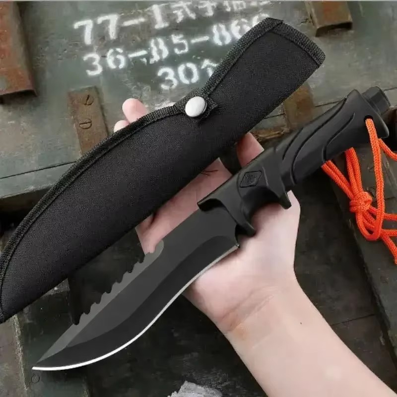 Bushcraft Knife Fixed - سكين مستقيم عالي الصلابة للاستخدام الخارجي،