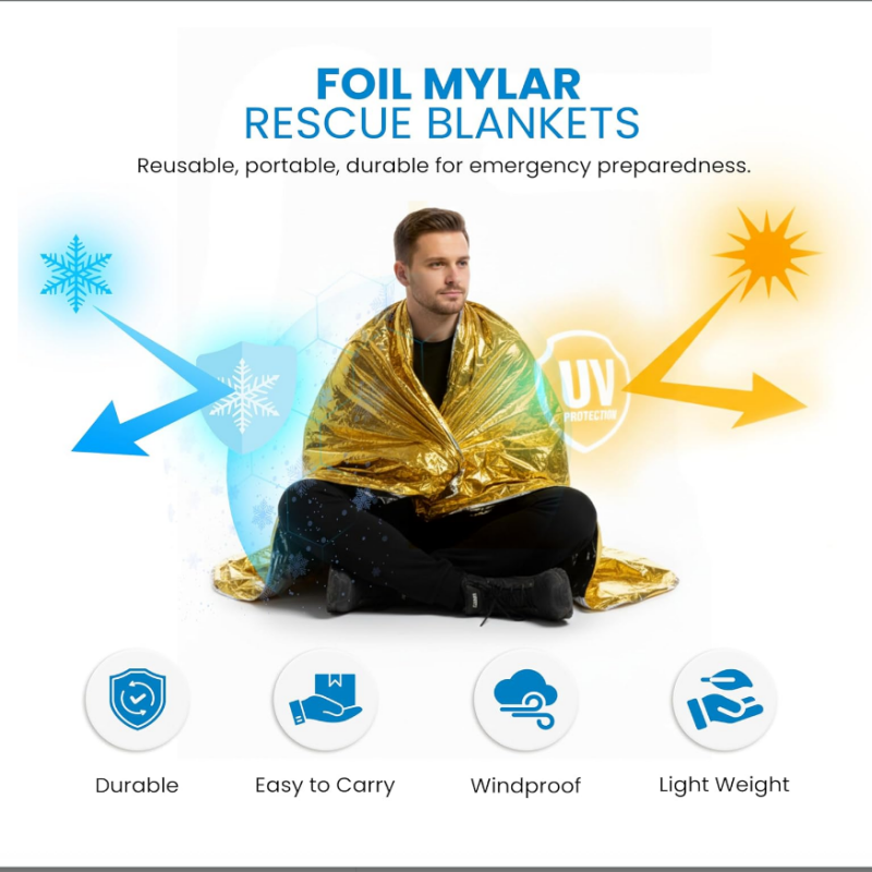 10 قطع من بطانيات الطوارئ الذه - مراجعة Survival Blanket Reflective وسعره