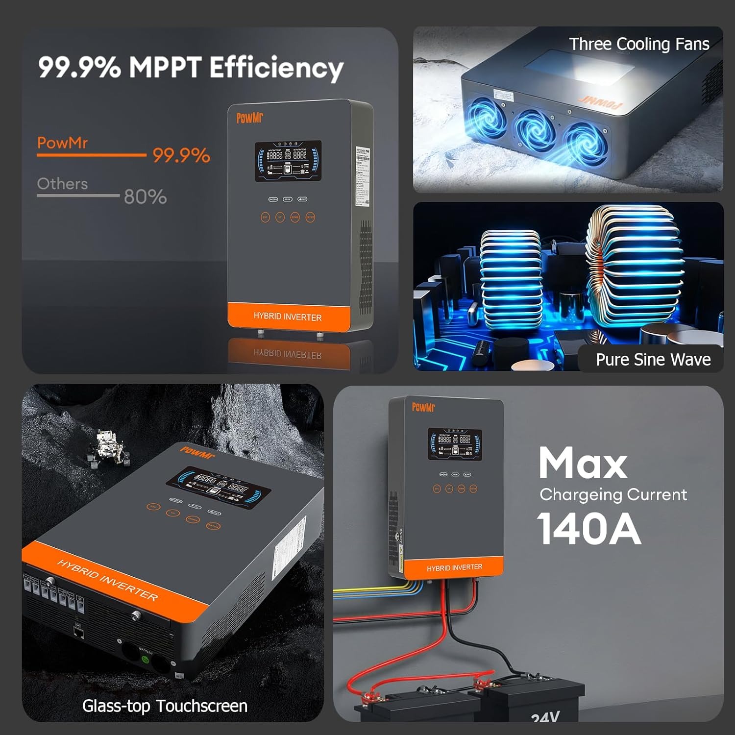 عاكس شمسي هجين PowMr USA بقوة  - مراجعة Solar Emergency Charger وسعره