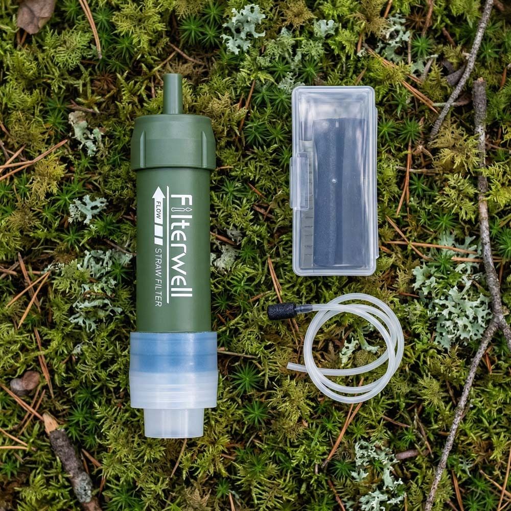 فلتر مياه صغير محمول على شكل ش - مراجعة Water Purification Straw وسعره