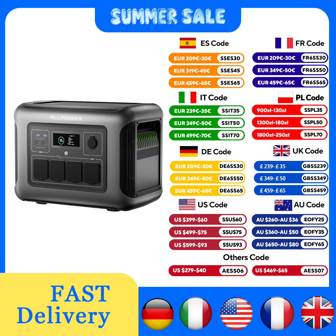 ALLPOWERS R1500 LITE محطة طاقة - مراجعة Solar Emergency Charger وسعره