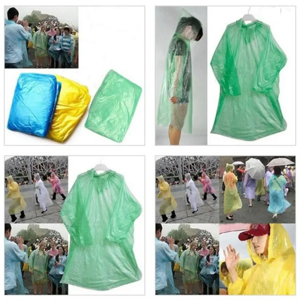 5/10 قطعة معطف واق من المطر ال - مراجعة Emergency Poncho Rain وسعره