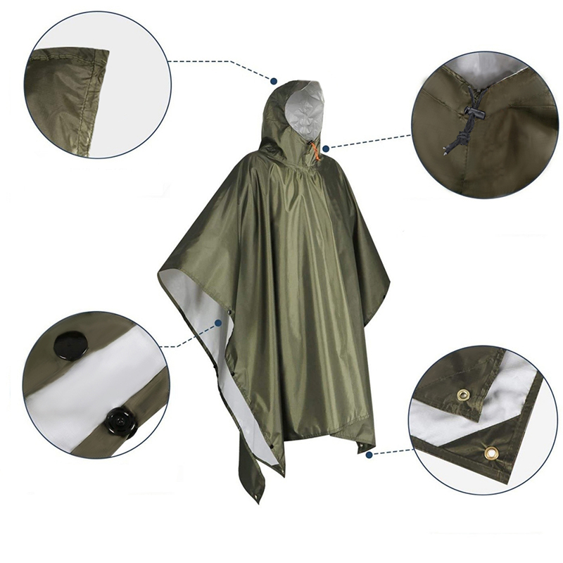 معطف مطر شديد التحمل للبالغين  - مراجعة Emergency Poncho Rain وسعره